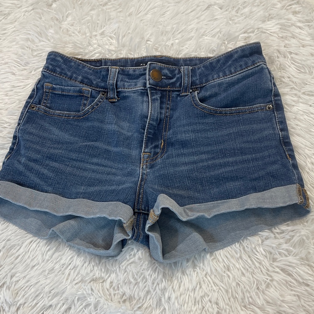 AEROPOSTALE HIGH RISE MIDI Denim Blue Women's Shorts SIZE 6